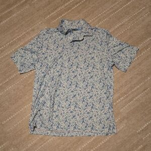 Floral Blue Men's Polo